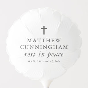 Memorial Funeral Rest In Peace Modern Simple Cross Balloon