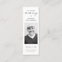 Memorial Funeral Sympathy Photo Bookmark Card