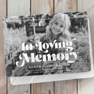 Memorial Funeral Vintage Classic Simple Photo Thank You Card