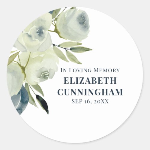 Memorial Funeral Watercolor Floral Envelope Seal