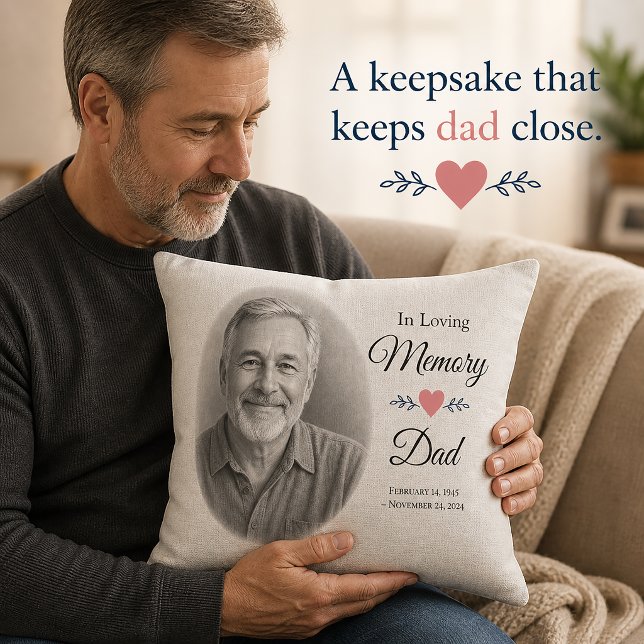 Memorial Gift for Dad — Personalized Photo Pillow  (Creator Uploaded)