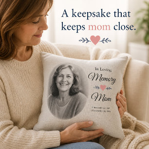 Memorial Gift for Mom — Personalized Photo Pillow