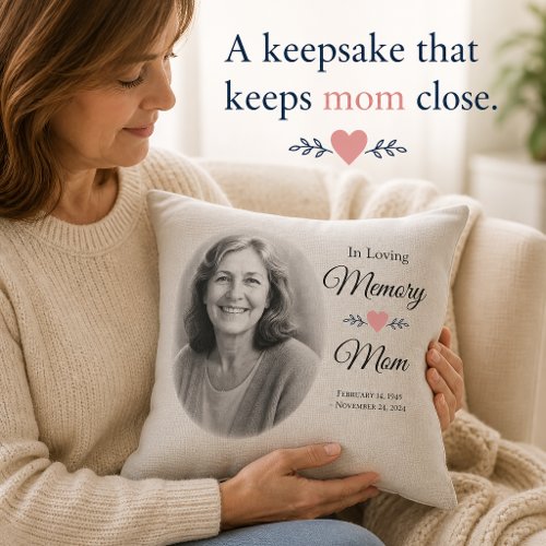 Memorial Gift for Mom — Personalized Photo Pillow