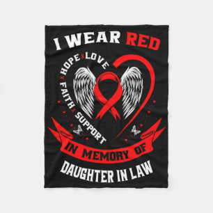 Memorial Gifts For Loss Of Daughter In Law Heart D Fleece Blanket