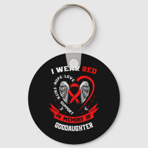 Memorial Gifts For Loss Of Goddaughter Heart Disea Keychain