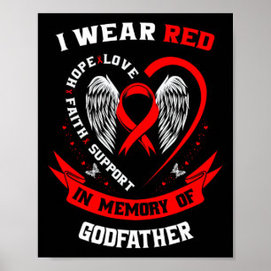 Memorial Gifts For Loss Of Godfather Heart Disease Poster