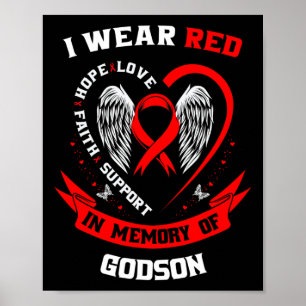 Memorial Gifts For Loss Of Godson Heart Disease Aw Poster