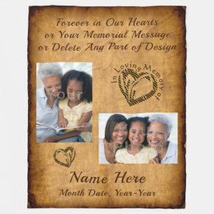 Memorial Gifts for Loss of Mother for Son, Photos Fleece Blanket