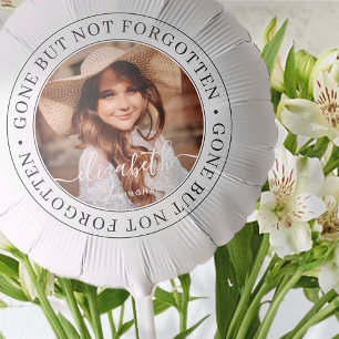 Memorial Gone But Not Forgotten Elegant Chic Photo Balloon
