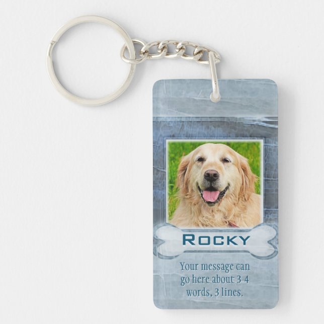 Memorial Granite Look w/Bone Keychain (Front)