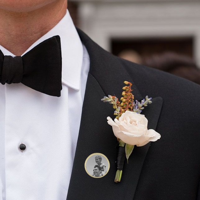 Memorial Groom's Wedding Suit Boutonniere Charm Gold Finish Lapel Pin (Memorial Groom's Wedding Suit Boutonniere Charm Gold Finish Lapel Pin)