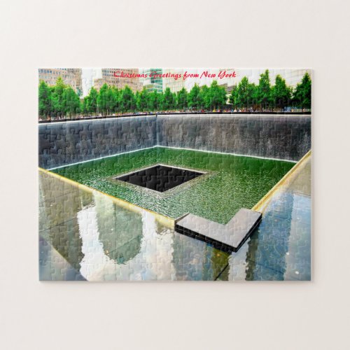 Memorial Ground Zero New York Christmas Greetings Jigsaw Puzzle