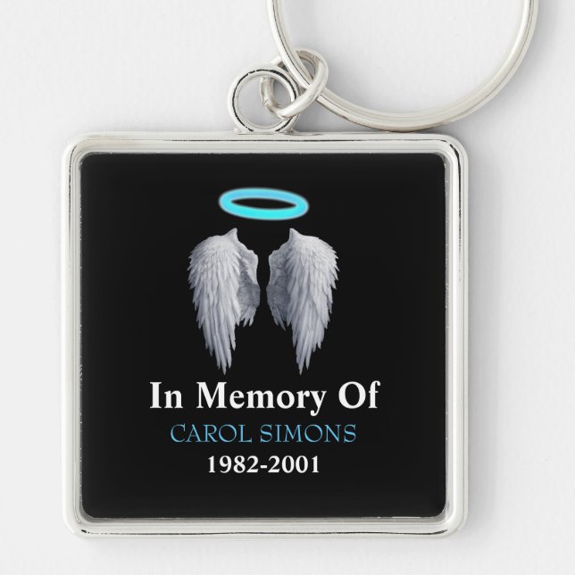 Memorial Halo & Angel Wings Keychain (Front)