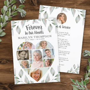 Memorial Heart Photo Collage Greenery Program