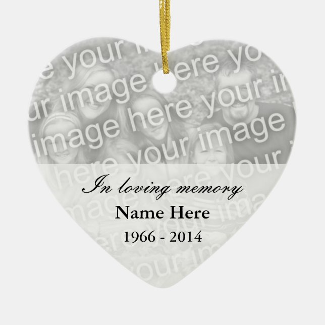 Memorial heart photo ornament | I loving memory (Front)