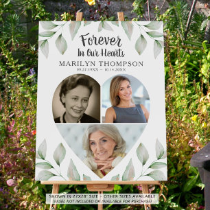 Memorial Heart Shaped 3 Photos Greenery Foam Board