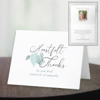 Memorial Heartfelt Thanks Green Heart Leaves