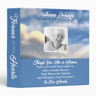 Memorial Heaven Sky Blue Remembrance Photo Book 3 Ring Binder