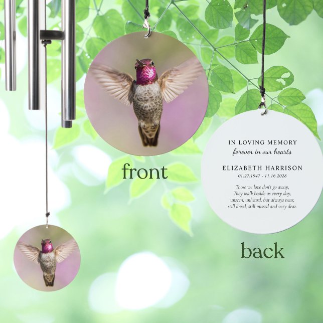 Memorial Hummingbird Photograph Garden Wind Chime (Creator Uploaded)