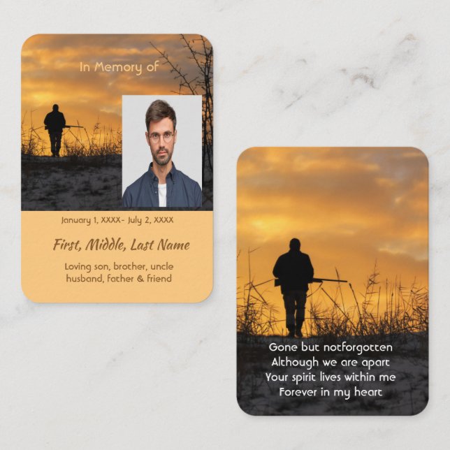  Memorial  Hunter Hunting Stalking Game  Business Card (Front/Back)