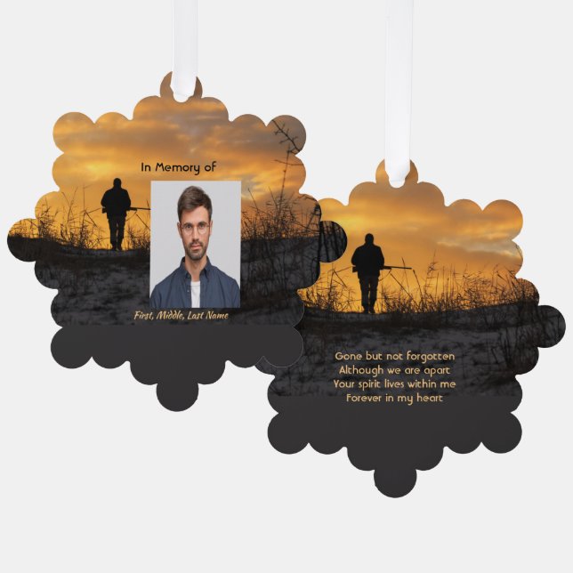Memorial  Hunter Hunting Stalking Game  Ornament Card (Front/Back)