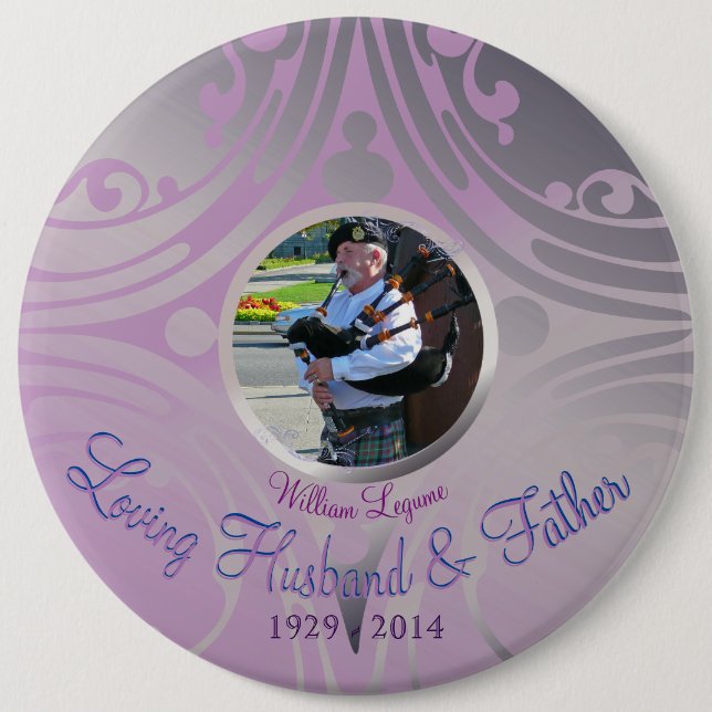 Memorial Image Mauve Button (Front)