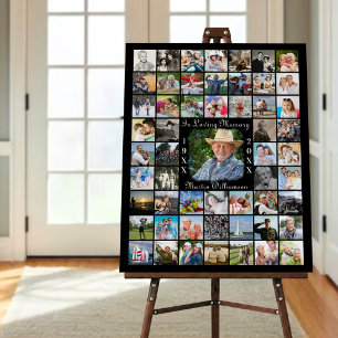 Memorial IN LOVING MEMORY 55 Photo Collage Black Foam Board