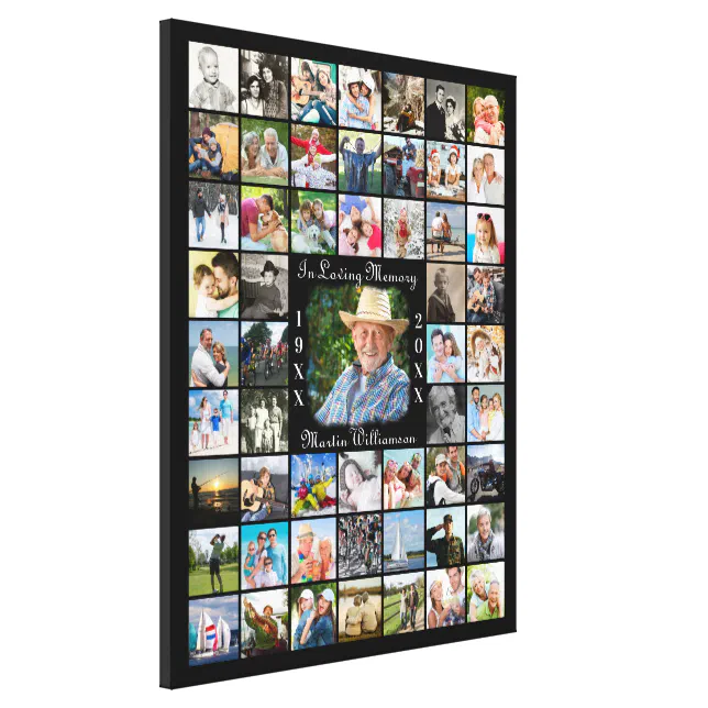 Memorial IN LOVING MEMORY 55 Photo Collage Canvas Print | Zazzle