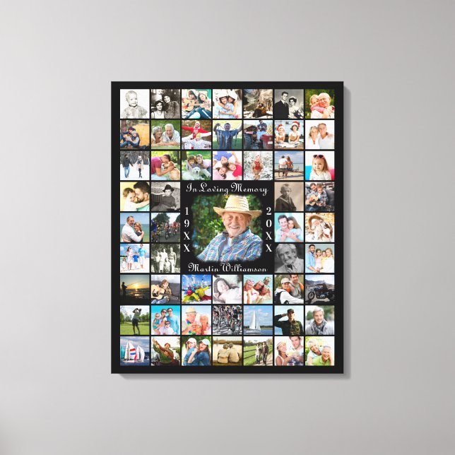 Memorial IN LOVING MEMORY 55 Photo Collage Canvas Print (Front)