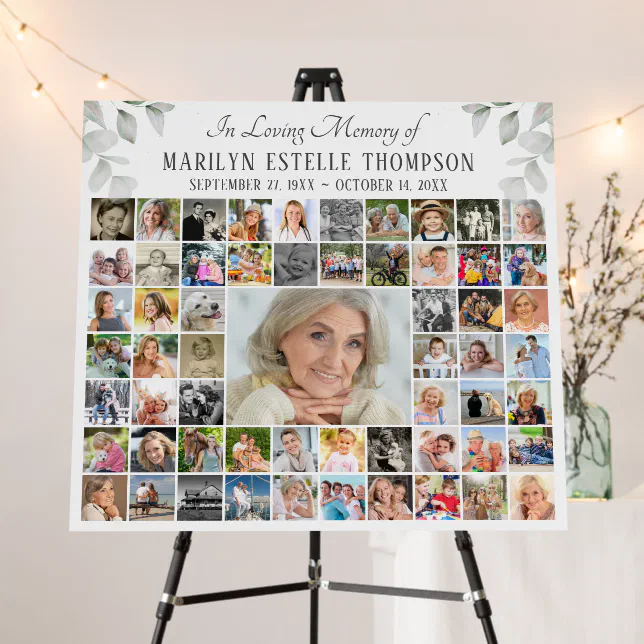 Memorial IN LOVING MEMORY 59 Photo Collage Foam Board | Zazzle