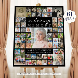 Memorial IN LOVING MEMORY 61 Photo Collage Black Foam Board