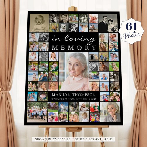 Memorial IN LOVING MEMORY 61 Photo Collage Black
