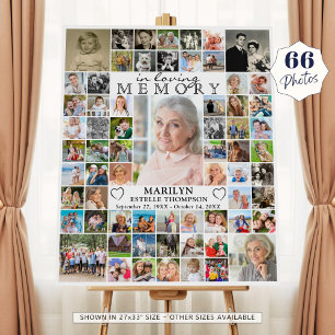 Memorial IN LOVING MEMORY 66 Photo Collage White Foam Board