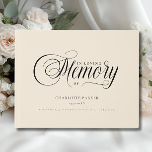 Memorial "In Loving memory"  Beige Guest Book