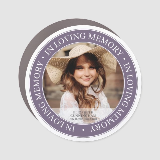 Memorial In Loving Memory Classic Custom Photo Car Magnet (Front)