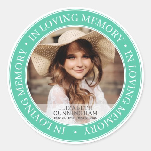 Memorial In Loving Memory Classic Custom Photo Classic Round Sticker