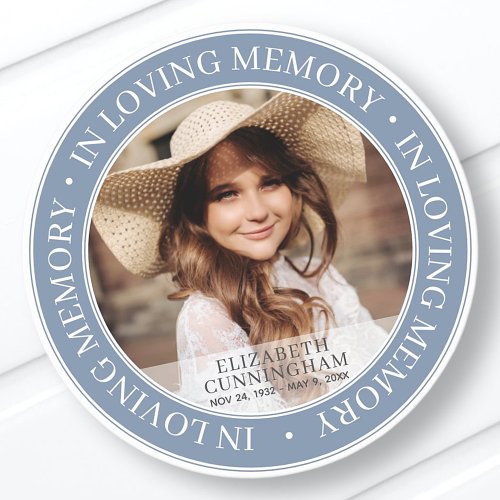 Memorial In Loving Memory Classic Custom Photo Classic Round Sticker