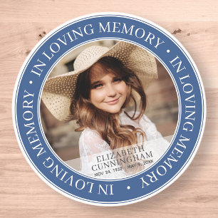 Memorial In Loving Memory Classic Custom Photo Round Sticker
