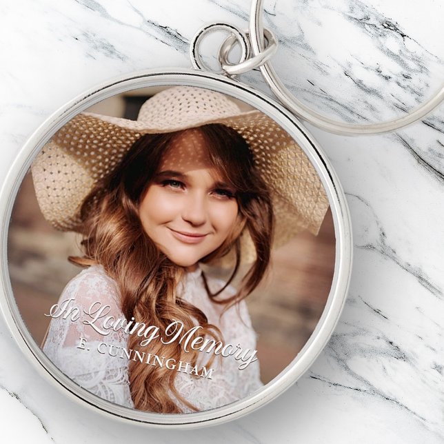 Memorial In Loving Memory Classic Elegant Photo Keychain (Creator Uploaded)