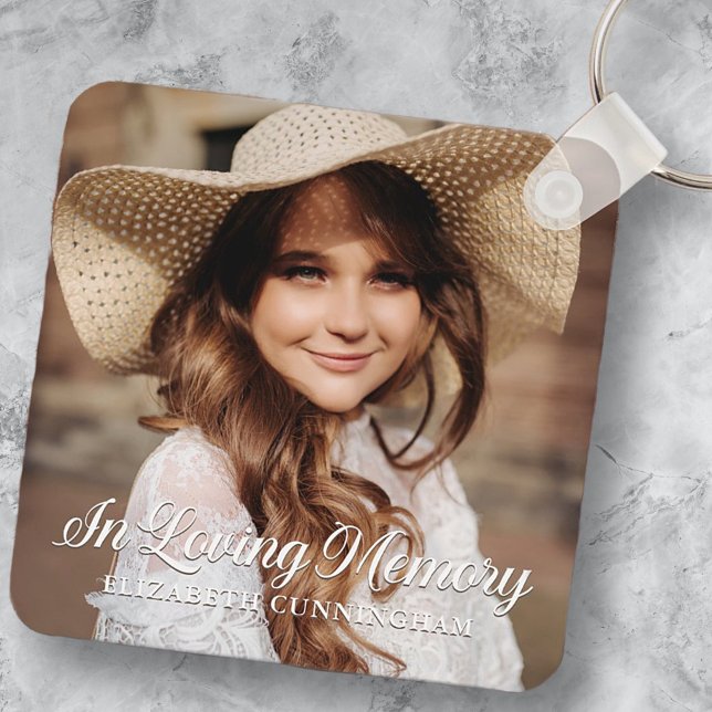Memorial In Loving Memory Classic Elegant Photo Keychain (Creator Uploaded)
