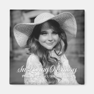 Memorial In Loving Memory Classic Elegant Photo Magnet