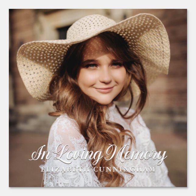 Memorial In Loving Memory Classic Elegant Photo Sign (Front)