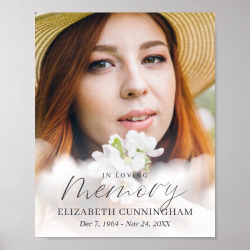 Memorial In Loving Memory Clouds Modern Photo Poster