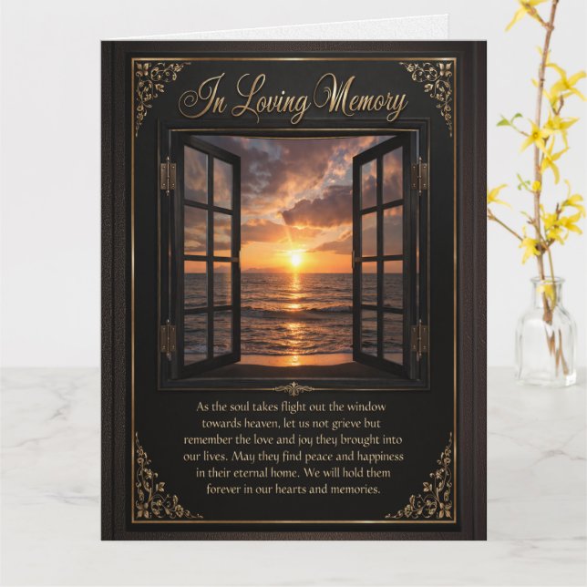 Memorial In Loving Memory Comfort Card (Yellow Flower)