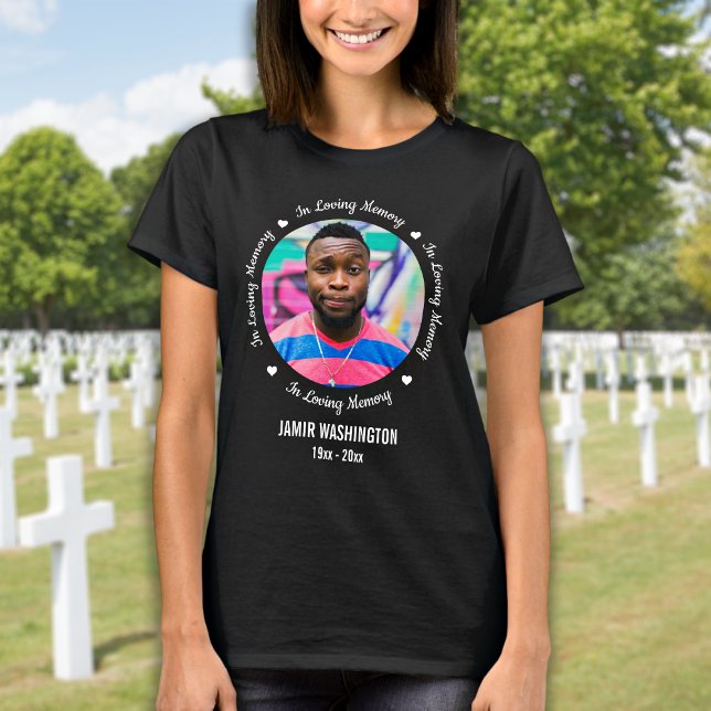 Memorial In Loving Memory Custom Photo Keepsake T-Shirt (Creator Uploaded)