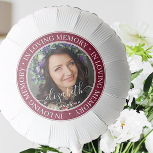 Memorial In Loving Memory Elegant Classic Photo Balloon