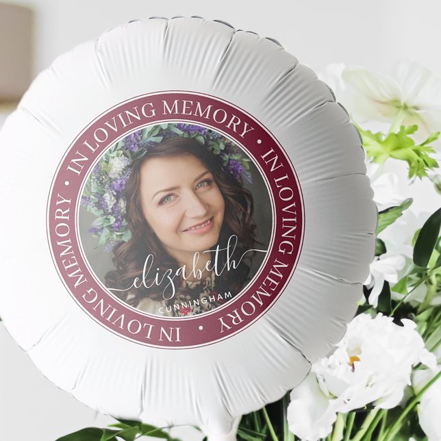 Memorial In Loving Memory Elegant Classic Photo Balloon (Creator Uploaded)