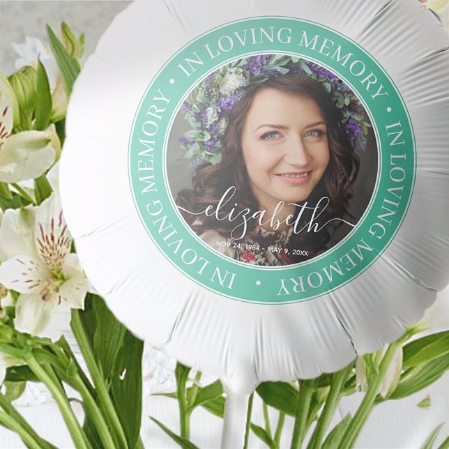 Memorial In Loving Memory Elegant Classic Photo Balloon (Creator Uploaded)