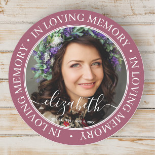 Memorial In Loving Memory Elegant Classic Photo Classic Round Sticker
