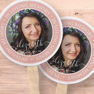 Memorial In Loving Memory Elegant Classic Photo Hand Fan